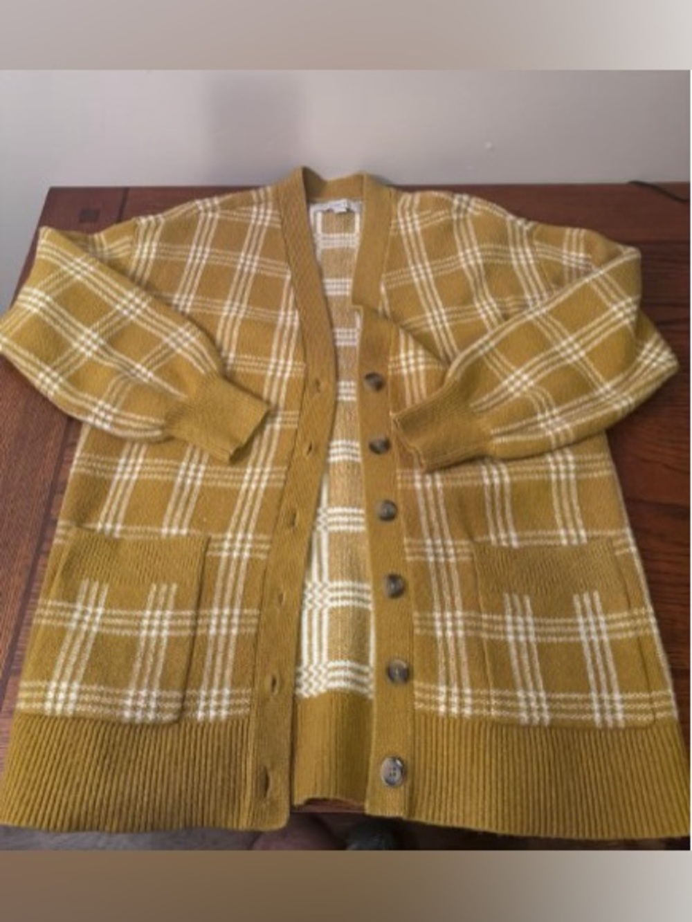 LOFT Plaid Cardigan Sweater